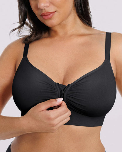 Bare Essentials Skin Flow Front-Zipper Wireless Bra