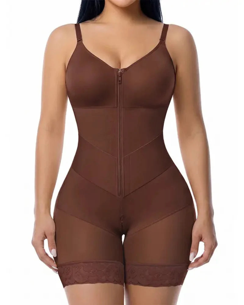 V-shaped zip tummy control shapewear
