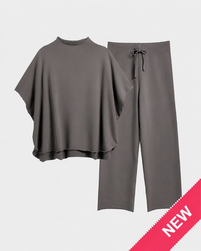 Relaxed Batwing Top & Wide-Leg Pants Set