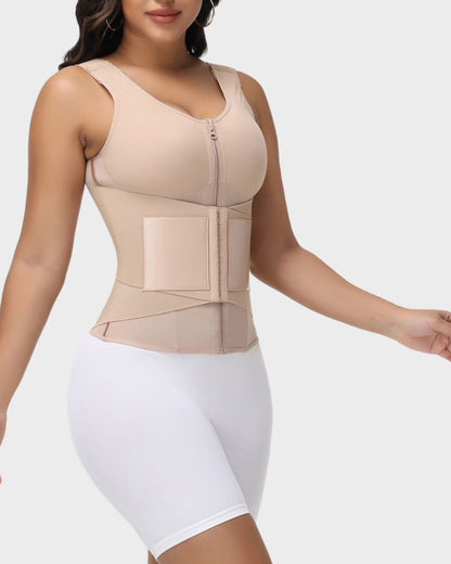 Double Compression Waist Trainer Vest with Built-In Bra