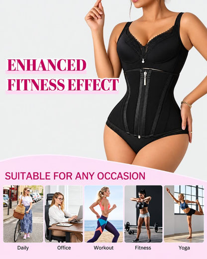 15-Bone Zip-Up High-Compression Waist Cincher
