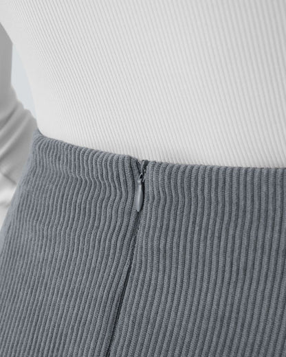 High-Waist 2-in-1 Corduroy A-Line Mini Skirt