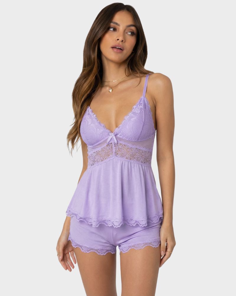 Modal Camisole & Panty Sleepwear Set – Sweet Lingerie for Daily & Holiday Wear