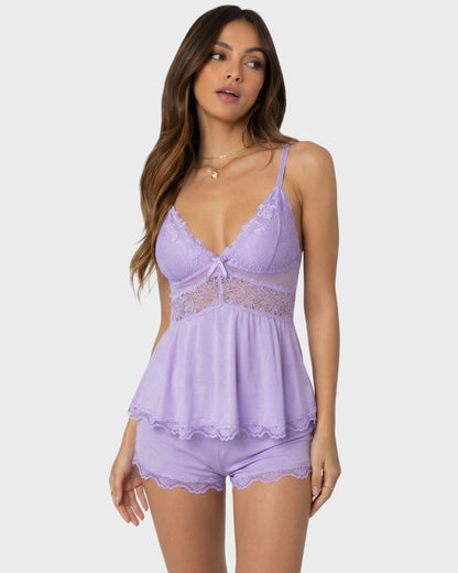 Modal Camisole & Panty Sleepwear Set – Sweet Lingerie for Daily & Holiday Wear