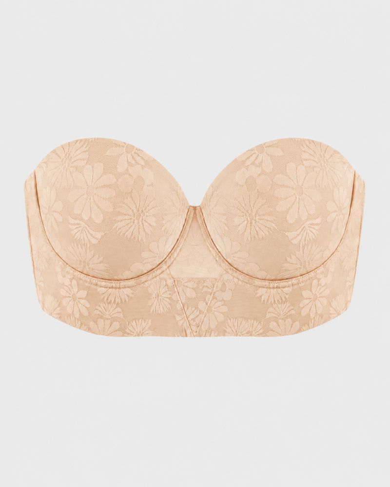 Strapless Longline Half-Cup Corset Bra