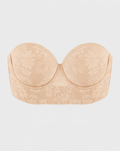 Strapless Longline Half-Cup Corset Bra