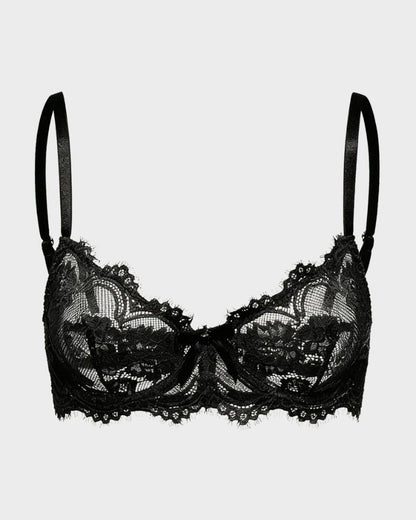 Floral Lace Plunge Underwire Bra
