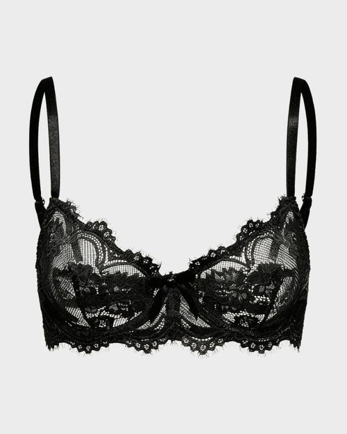 Floral Lace Plunge Underwire Bra