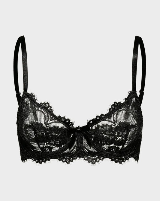 Floral Lace Plunge Underwire Bra