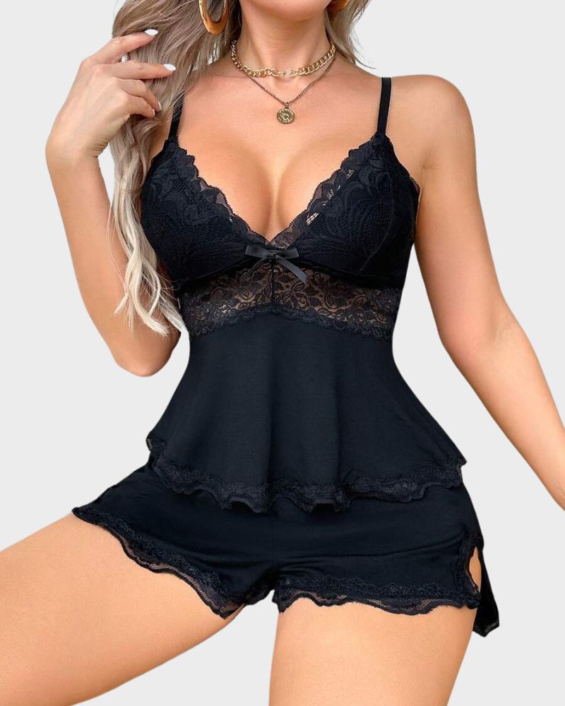 Modal Camisole & Panty Sleepwear Set – Sweet Lingerie for Daily & Holiday Wear