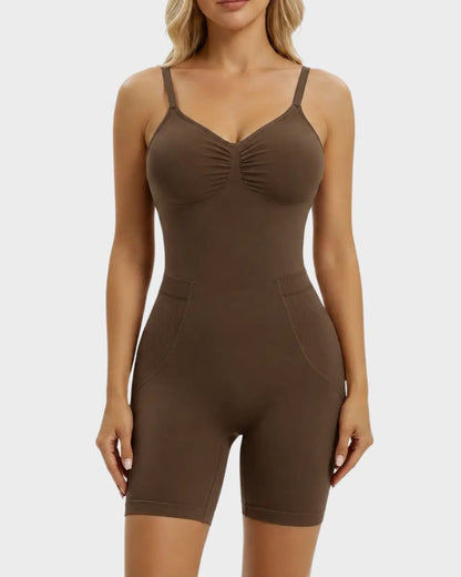 Seamless Tummy Control Back-Opening Shaping Bodysuit