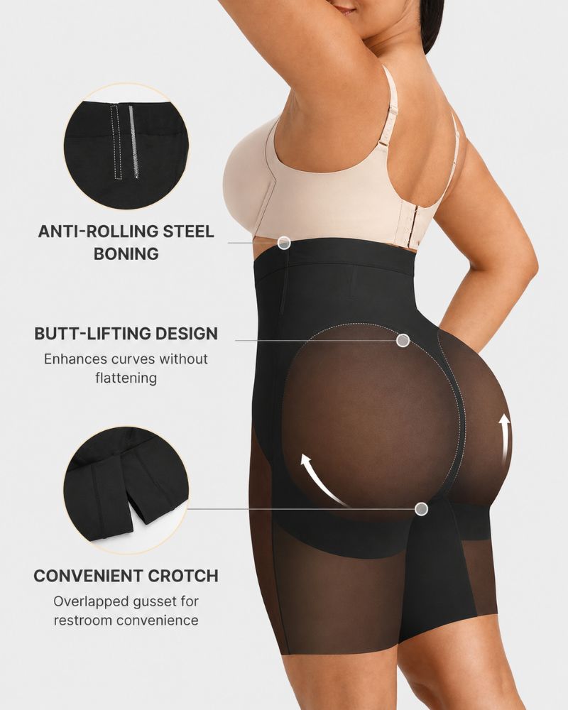 High-Waist X-Compression Tummy Control Shaping Shorts