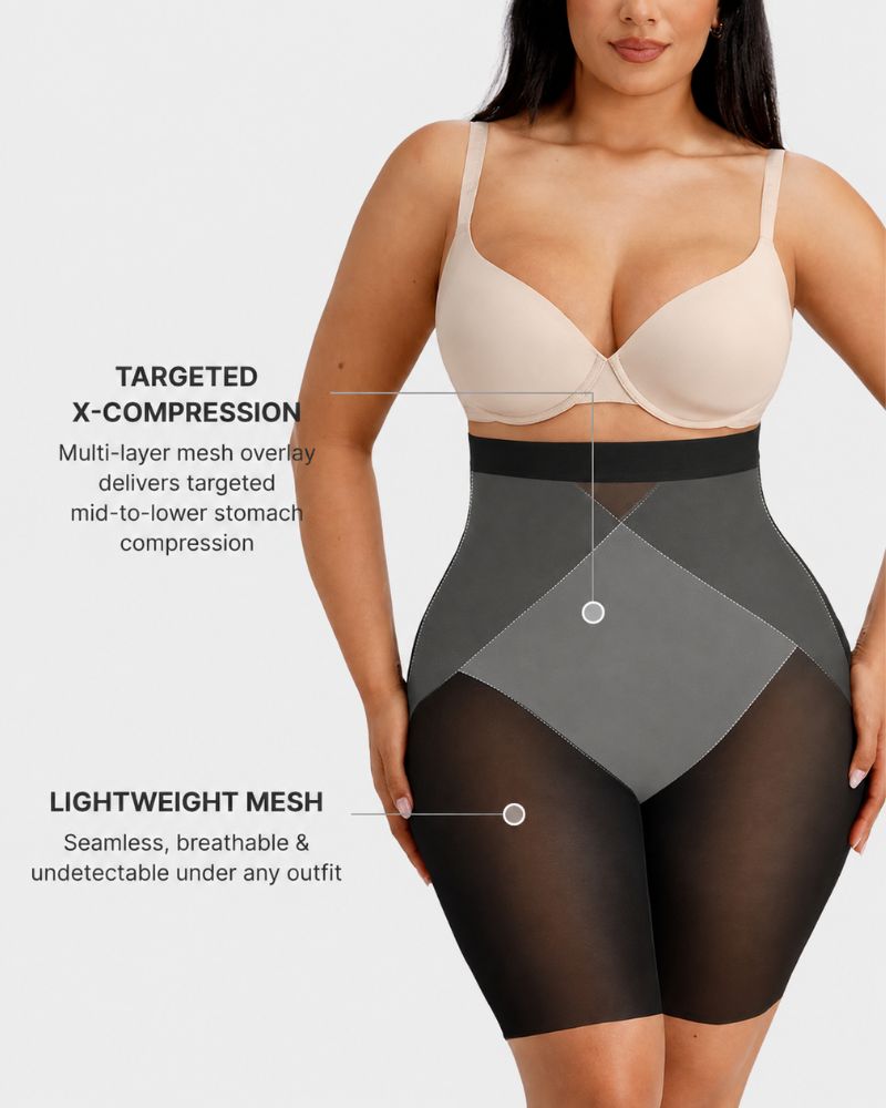 High-Waist X-Compression Tummy Control Shaping Shorts