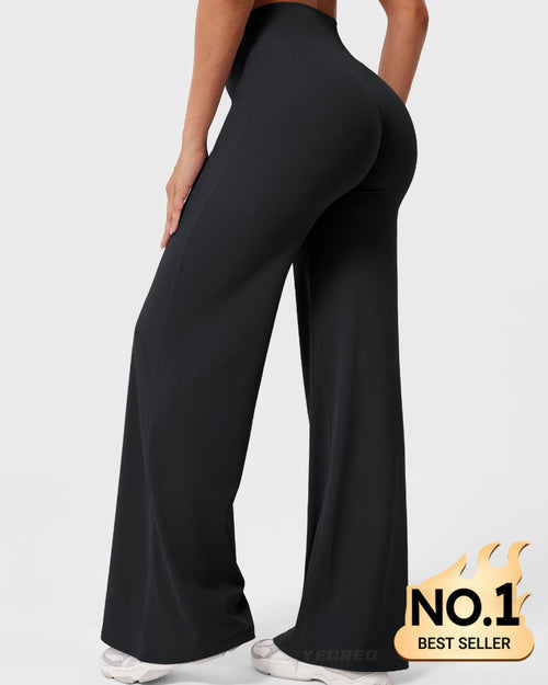 Leggings High-Waist Straight-Leg No Front Seam Buttery Soft Gym Yoga Pants for Women Fitness Tights