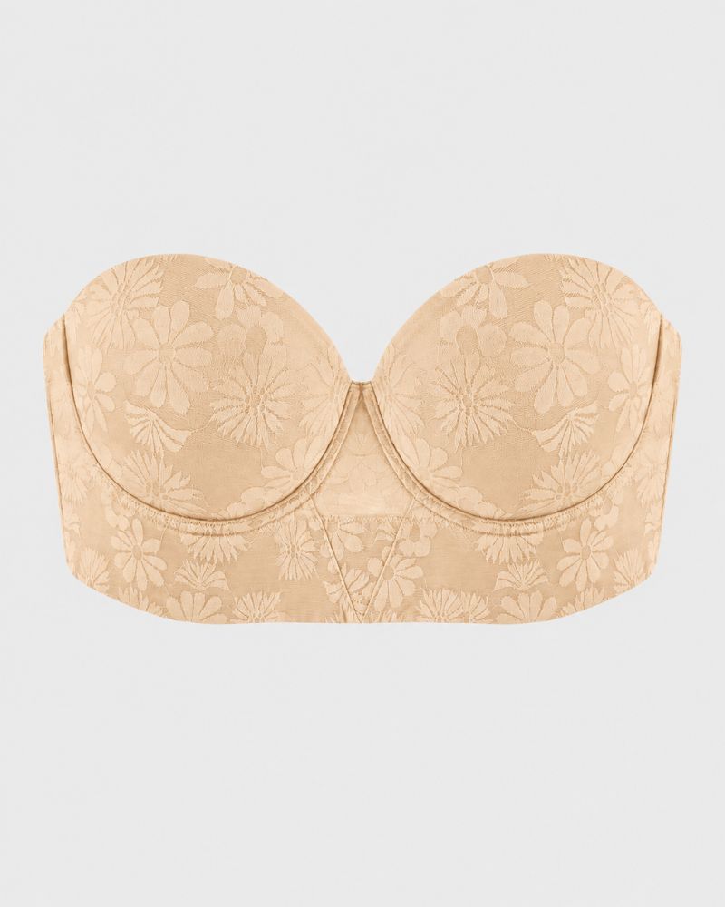 Strapless Longline Half-Cup Corset Bra