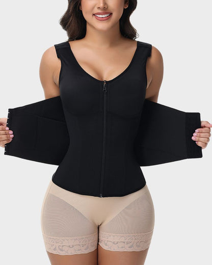 Double Compression Waist Trainer Vest with Built-In Bra