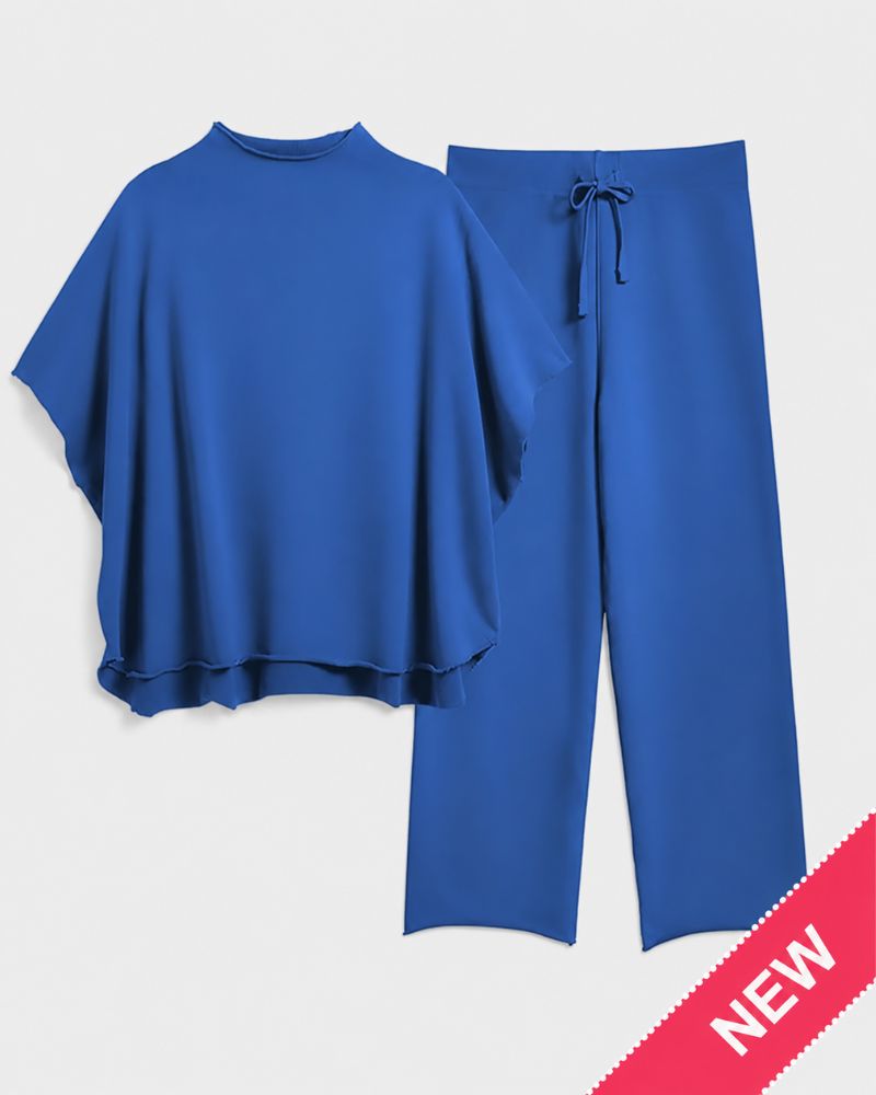 Relaxed Batwing Top & Wide-Leg Pants Set