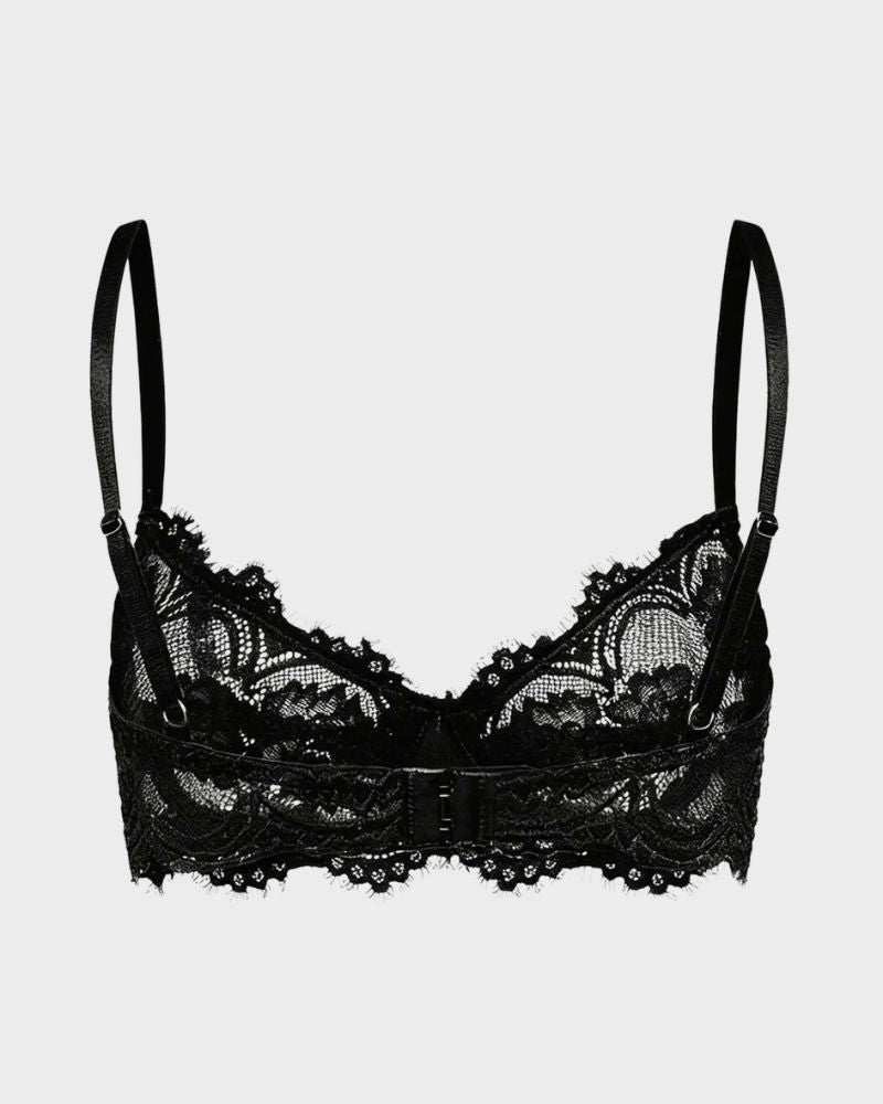 Floral Lace Plunge Underwire Bra