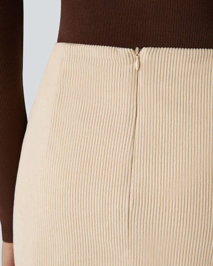 High-Waist 2-in-1 Corduroy A-Line Mini Skirt