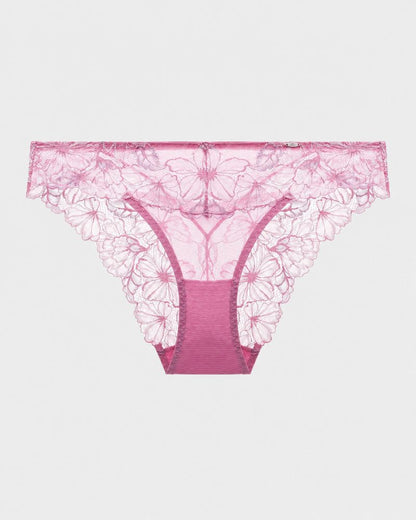 Gradient Floral Lace Sheer Mesh Briefs