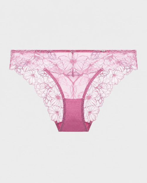 Gradient Floral Lace Sheer Mesh Briefs