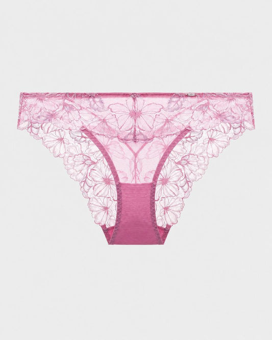 Gradient Floral Lace Sheer Mesh Briefs