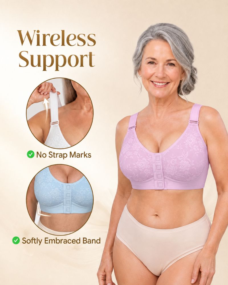 Magnetic Front-Closure Wire-Free Support Bra
