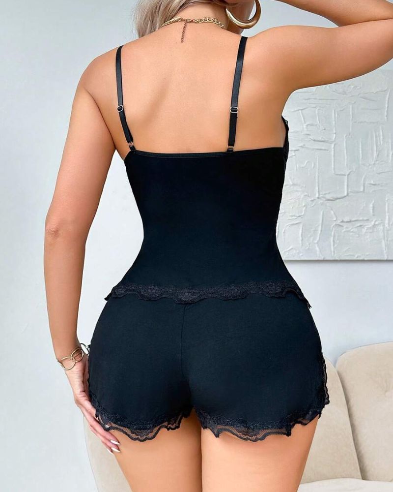 Modal Camisole & Panty Sleepwear Set – Sweet Lingerie for Daily & Holiday Wear