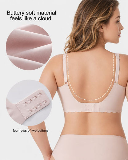 Deep V Seamless Scalloped Wireless Lift Bra