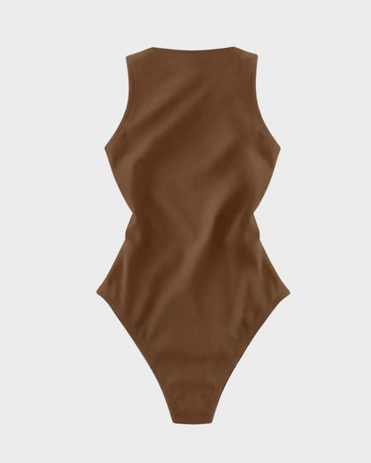 Slim-Fit Sleeveless Bodysuit Top