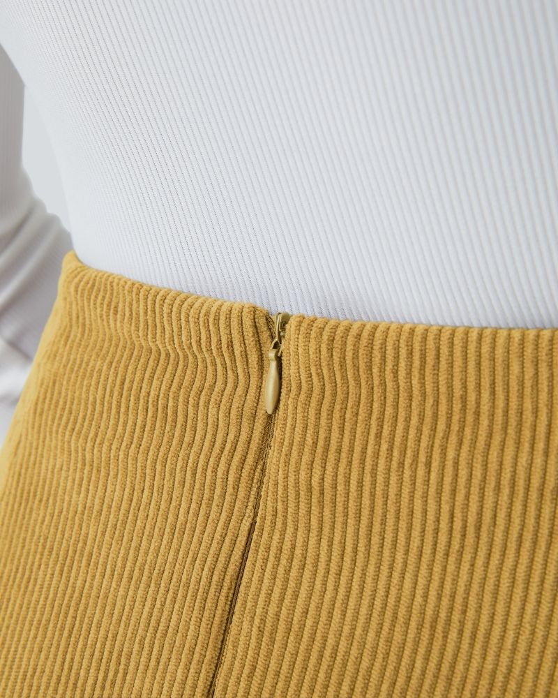 High-Waist 2-in-1 Corduroy A-Line Mini Skirt