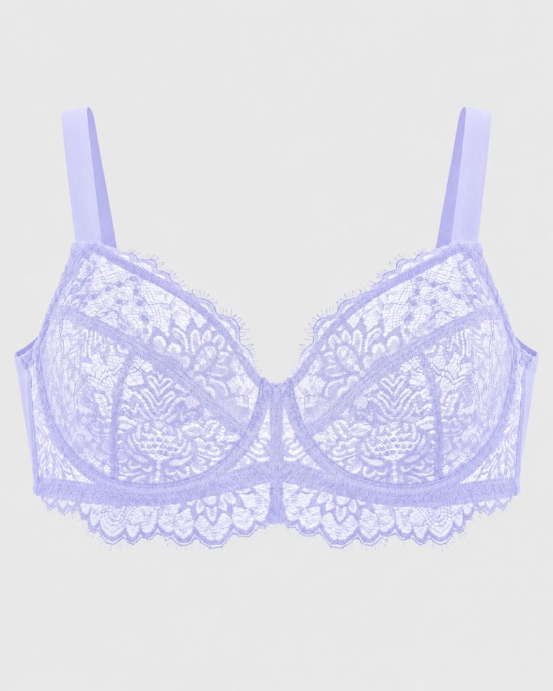 Floral Lace Full-Coverage Underwire Minimizer Bra