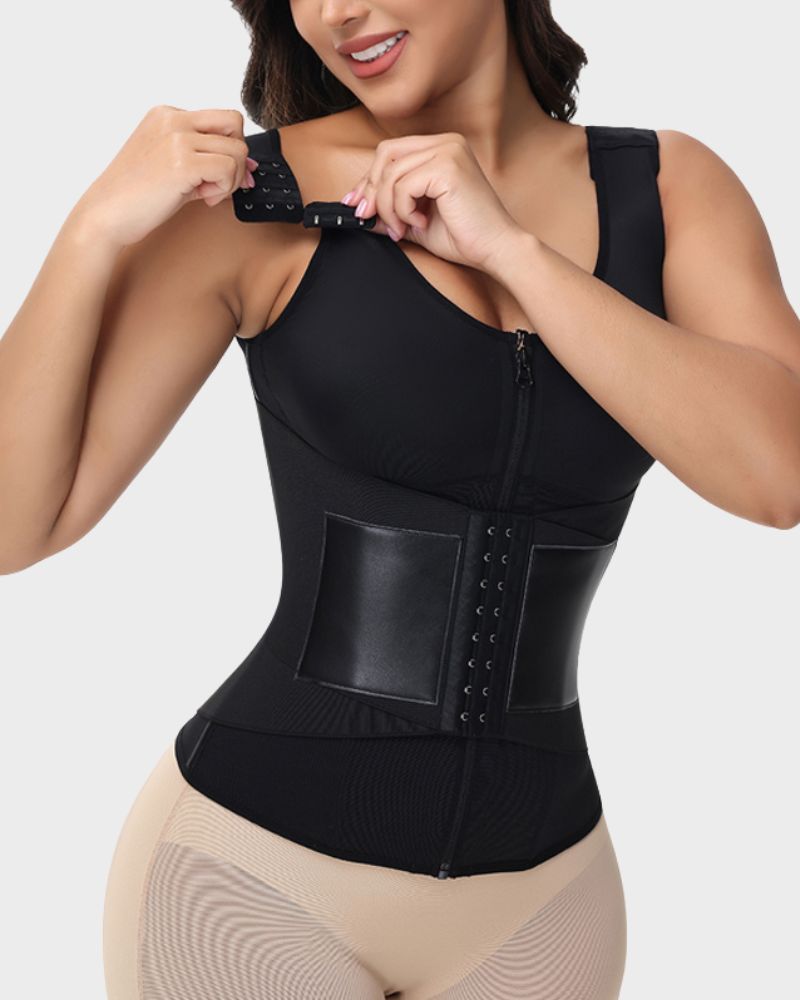 Double Compression Waist Trainer Vest with Built-In Bra