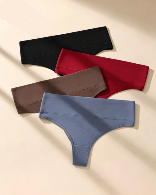 High-waist seamless thongs, tummy control, soft stretch, no-show