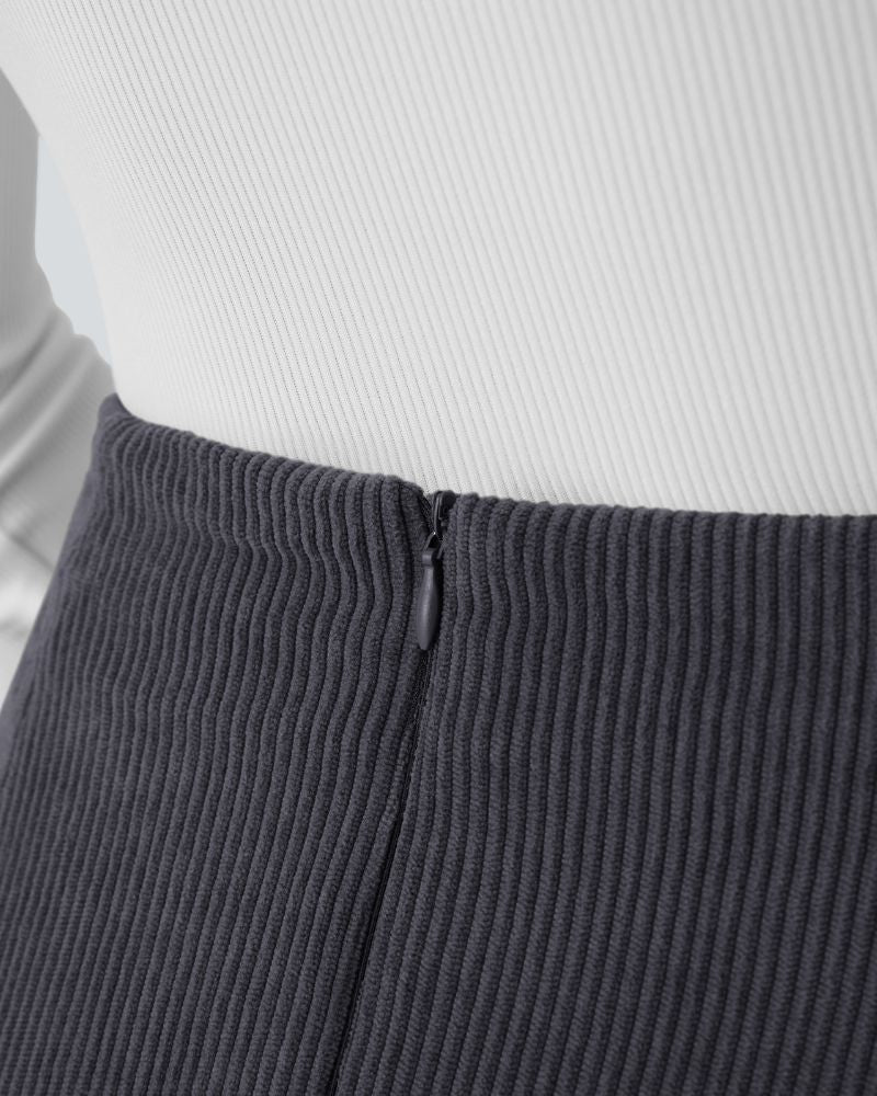 High-Waist 2-in-1 Corduroy A-Line Mini Skirt
