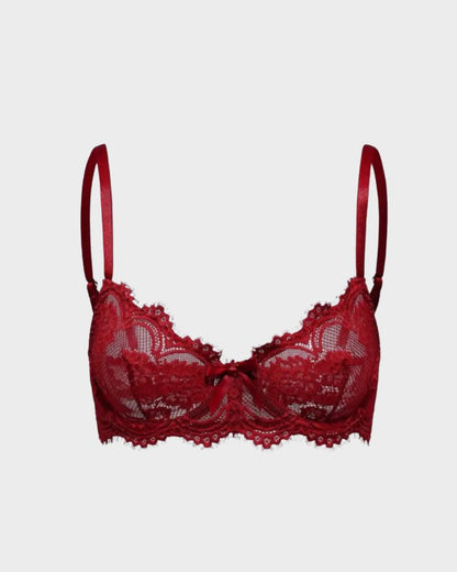 Floral Lace Plunge Underwire Bra