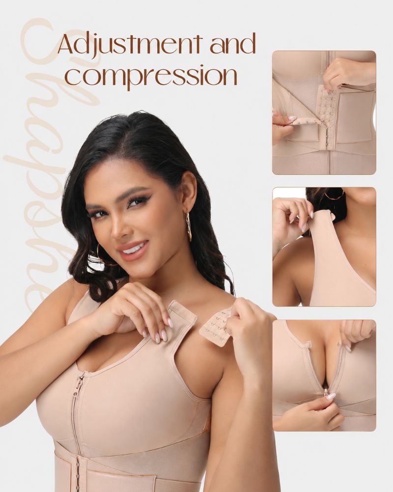 Double Compression Waist Trainer Vest with Built-In Bra