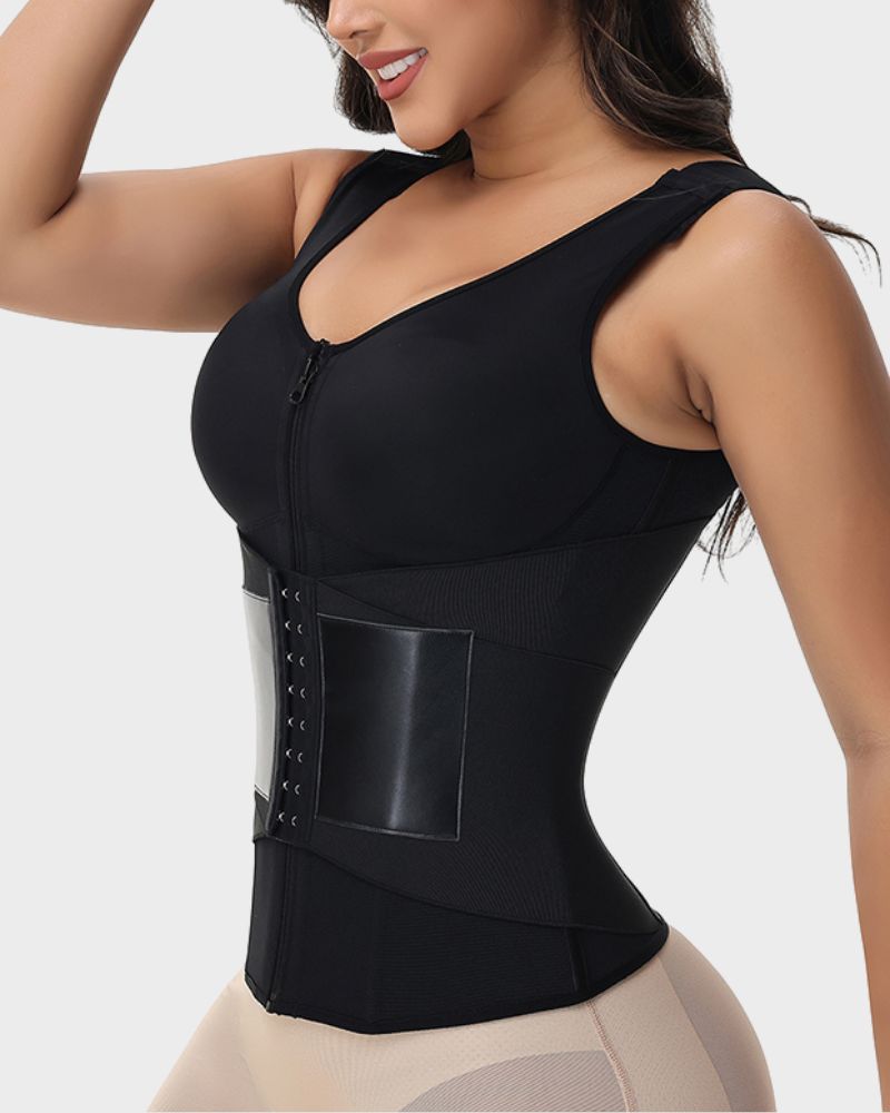 Double Compression Waist Trainer Vest with Built-In Bra
