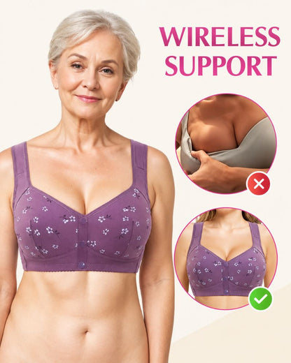 Easy Front-Closure Wireless Support Bra