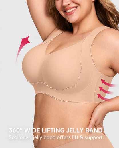 Plus-Size Wire-Free Jelly Support Full-Coverage Bra