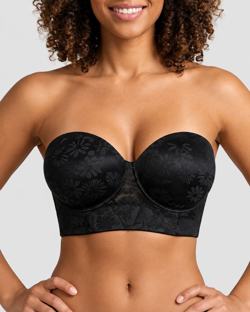 Strapless Longline Half-Cup Corset Bra