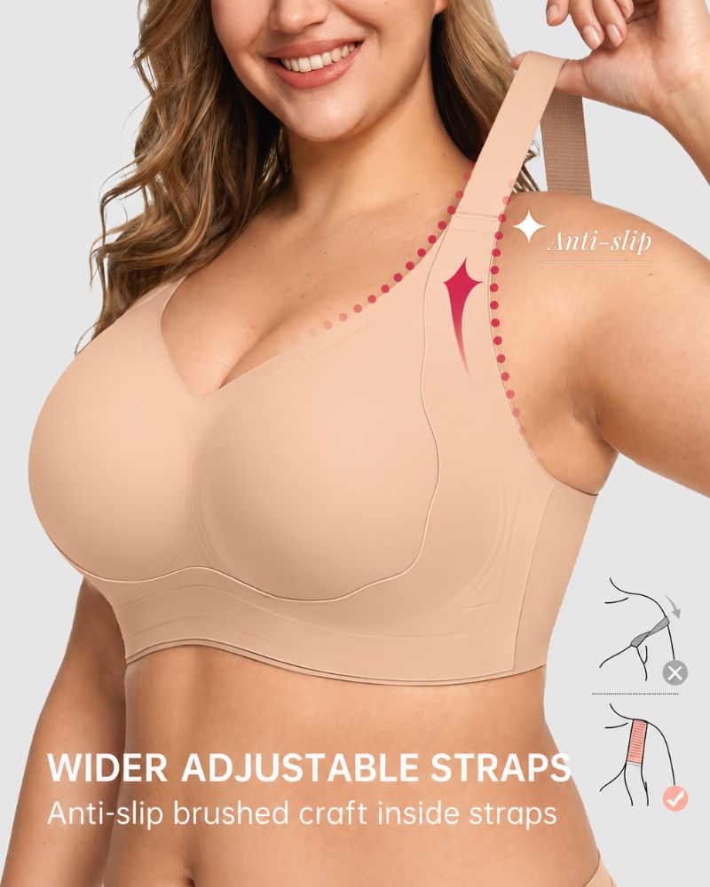 Plus-Size Wire-Free Jelly Support Full-Coverage Bra