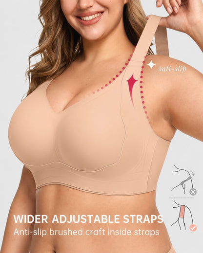 Plus-Size Wire-Free Jelly Support Full-Coverage Bra