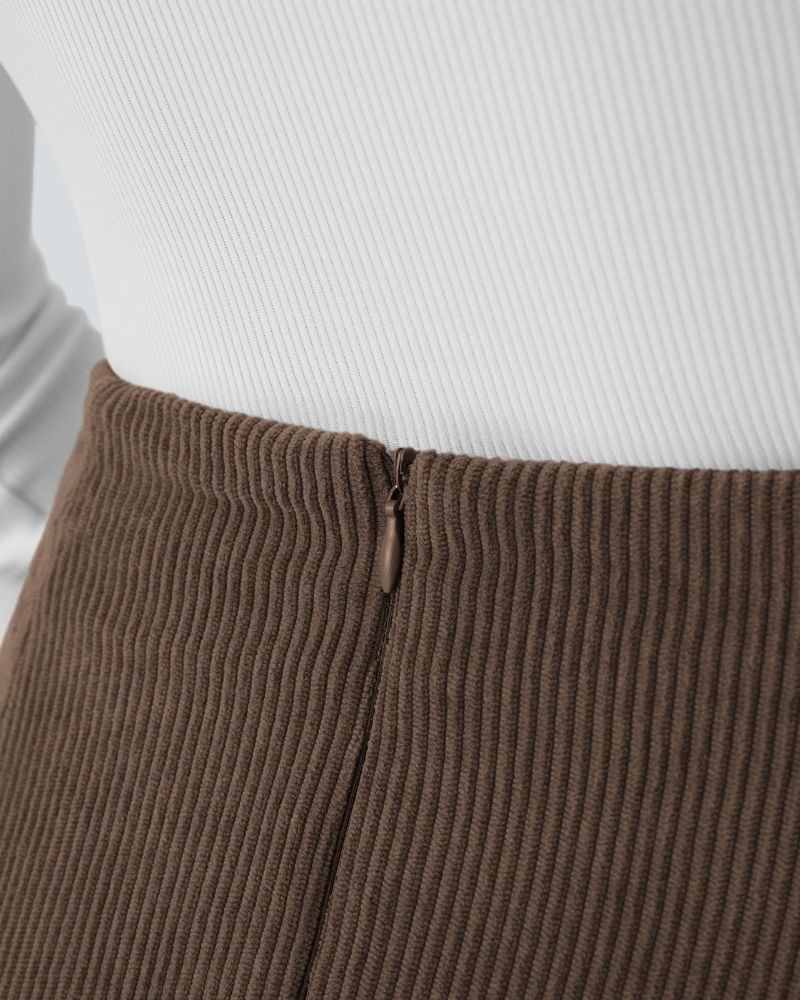 High-Waist 2-in-1 Corduroy A-Line Mini Skirt