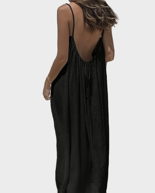 Women's Solid Color Backless Cami Dress