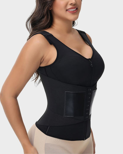 Double Compression Waist Trainer Vest with Built-In Bra