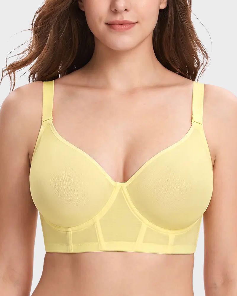 Sheer Mesh Longline Convertible Underwire Bra