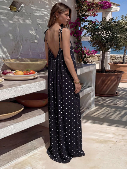 Women’s Chic Solid Color Backless Cami Dress