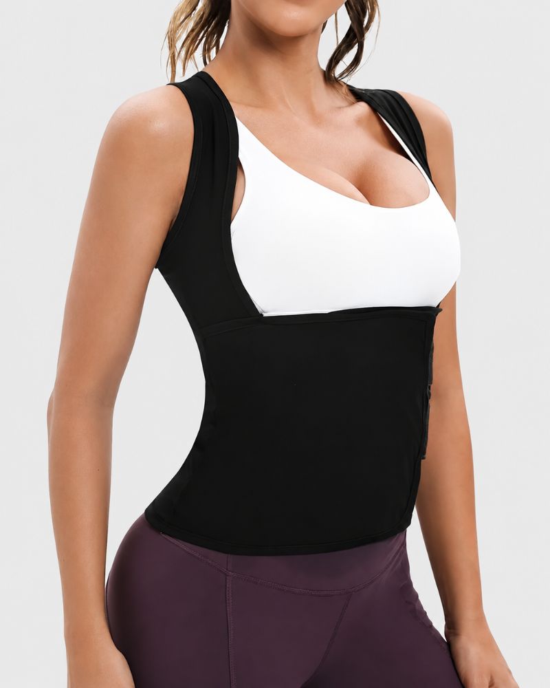 Zip-Up Sauna Sweat Compression Waist Trainer Vest