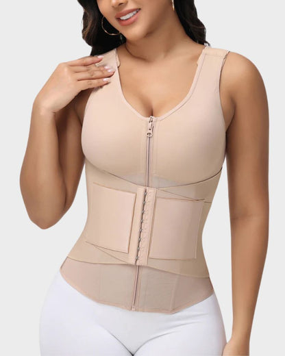 Double Compression Waist Trainer Vest with Built-In Bra